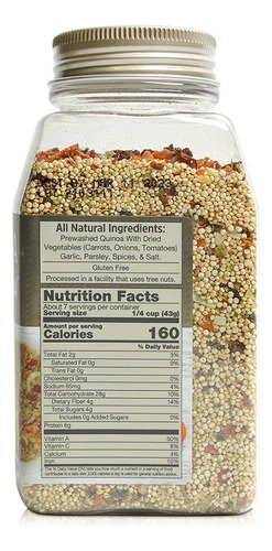 Sazonador Quinoa Prelavada A La Italiana 300g Sin Gluten