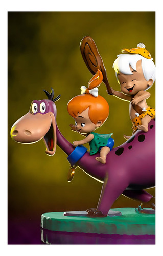 Figura De Acción Dino, Pebbles & Bamm-bamm De Iron Studios Bds Art Scale 1/10