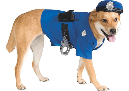 Disfraz Policia Para Perros Grandes Xxxl Azul