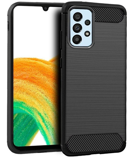 Funda Para Samsung A33 Carbono Antishock + Vidrio Templado