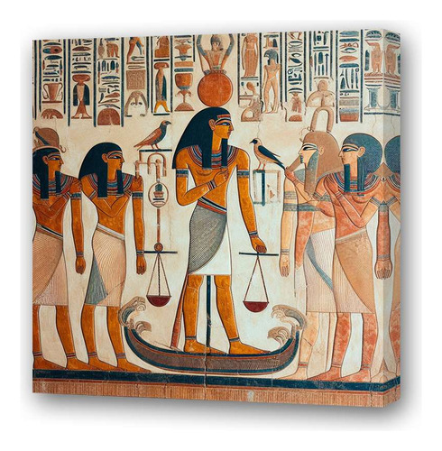 Cuadro 60x60cm Osiris Resurrección Y Juicio Egipto M1