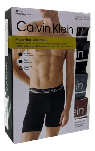 Boxers Brief Calvin Klein Negro/rojo 4 Pack De Microfibra