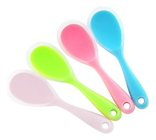 4 Pack Non Stick Silicone Rice Spoon Paddle Food