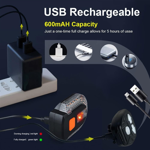 Y Luz Direccional Bicicleta Recargable Alarma Antirrobo