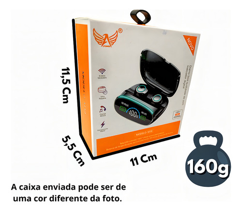 Fone De Ouvido Bluetooth Altomex M38 Com Redução De Ruído Cor Preto