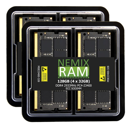 Nemix Ram 128gb (4x32gb) Ddr4 2933mhz Pc4-23400 2rx8 1.2v