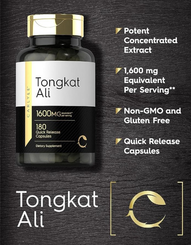 Tongkat Ali 1600mg Fuerza Y Vitalidad Para El Hombre