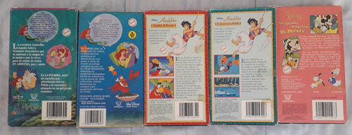 Lote 5 Vhs Series Disney Aladdin Sirenita Mickey Videovisa (Usado)