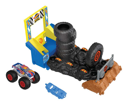 Hot Wheels Monster Trucks Pista Torre De Neumáticos Race Ace