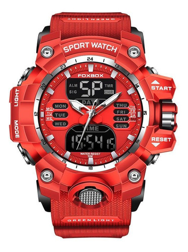 Reloj Militar Foxbox Big Clock Digital Para Hombre, Rojo