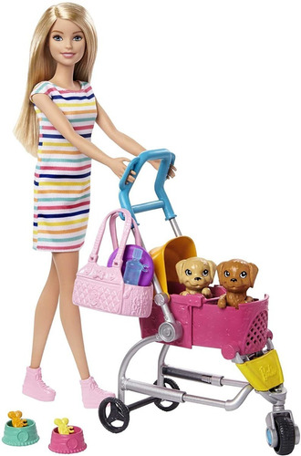 Barbie Pasea 2 Mascotas Coche Accesorios Muñeca Niñas Mattel