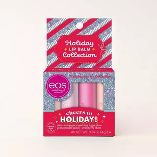 Eos 4 Pack Bálsamos Labiales Lip Balm Holidays Navidad