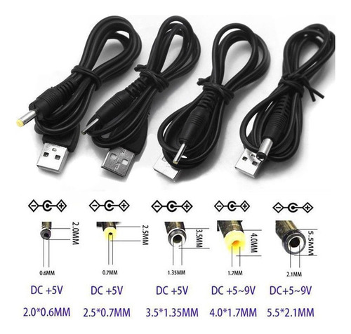 Cable De Carga Usb 2.0 A Macho A Dc Con Orificio Redondo Dc