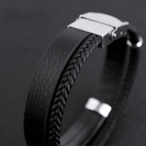 Brazalete Hip Hop Geométrico Negro