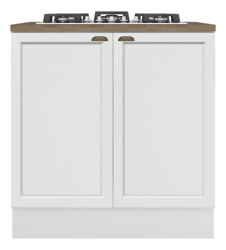 MS Móveis Modulada Bancada balcão armário multiuso com prateleira e 2 portas para cozinha compacta