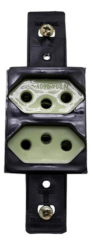 Ódulo Tomada Dupla 2p+t 20a 250v Pb Face Verde Preto Transm