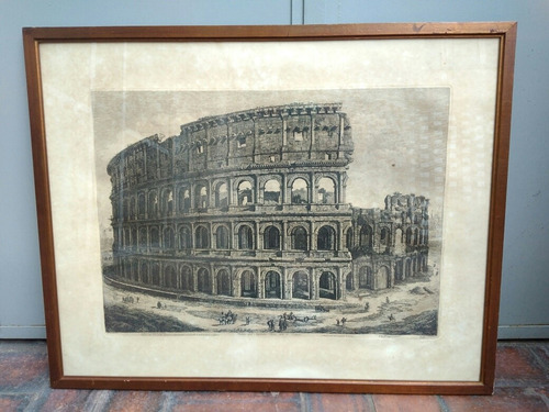 Antiguo Cuadro Grabado - Coliseo Romano