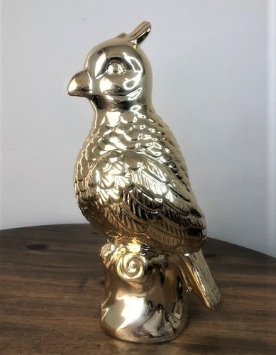 Estatueta Pássaro Dourado 28,5cm