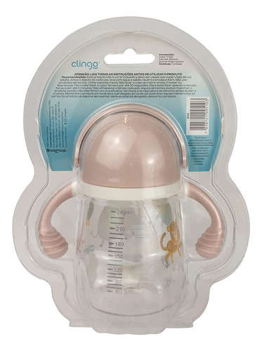 Imagem 7 de 7 de Copo De Transição Tritan Com Canudo Criança 240ml - Clingo