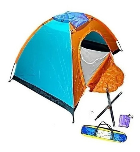 Camping Lona Gruesa Aluminio Doble Capa Carpa Para 6 Persona