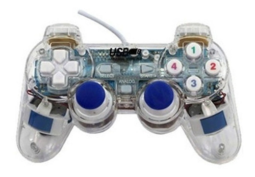 Imagen 1 de 3 de Joystick Control Usb Transparente Iluminado Pc Consolas