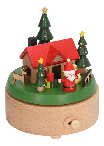 Caja De Música Giratoria De Madera Con Fondo Redondo De Sant