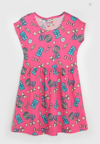 Vestido Algodão Criança Infantil Menina Pirulito Brandili