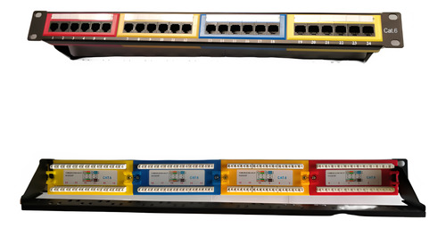 Patch Panel Coloreado Cat6 24 Puertos Funnza