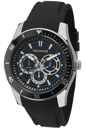 Relógio Technos Masculino Racer Prata - 6p29aiq/8p Cor da correia Preto Cor do bisel Preto Cor do fundo Azul