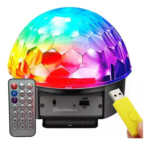 Globo Jogo De Luzes Para Baladas E Festas Com Som Mp3 110v/220v