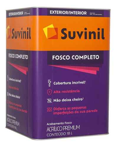 Tinta Suvinil Acrilico Fosco Completo 18l Branco Cor Mel