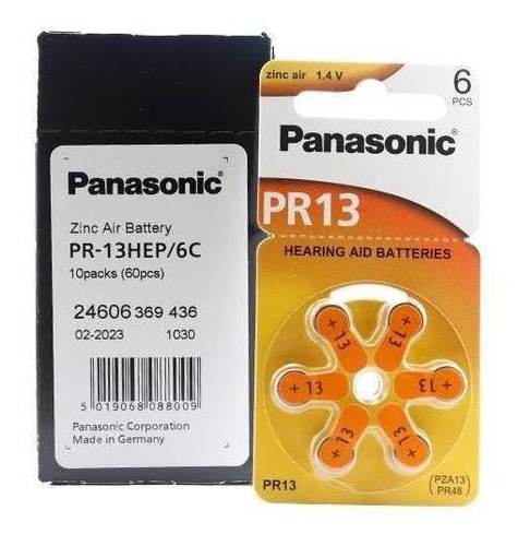 Caja 60pilas Pr13 Pr48 Panasonic Alemania Audifonos