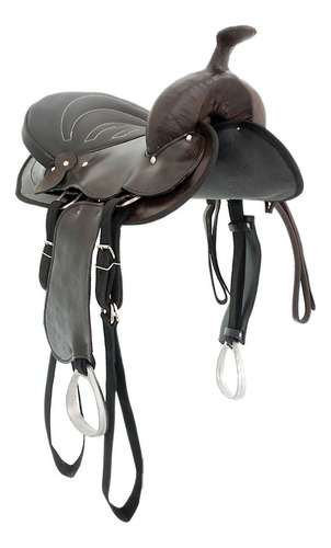 Sela Americana Kit Econômico Couro Passeio Cavalgada Cor Marrom