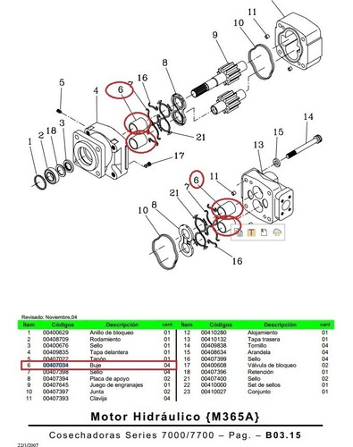 Cosechadora Caña Case Austofh Buje Motor Hidr M365a 00407034