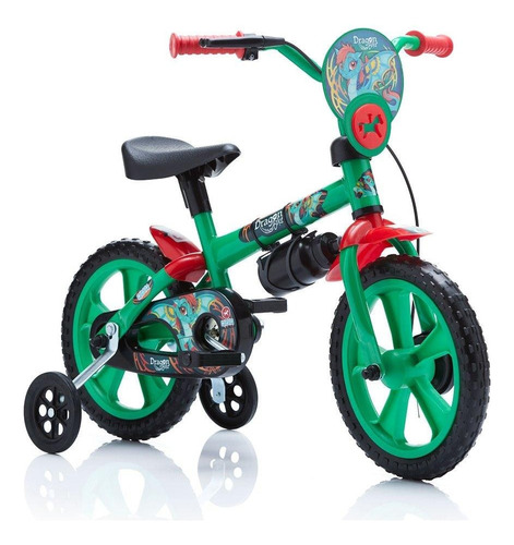 Bicicleta infantil Rim 12 Dragon Bike Rodinhas Tateti B510, color verde