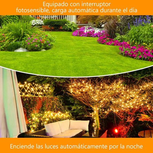Guirnalda De Luces Led Solares De 20m 200led, Luces De