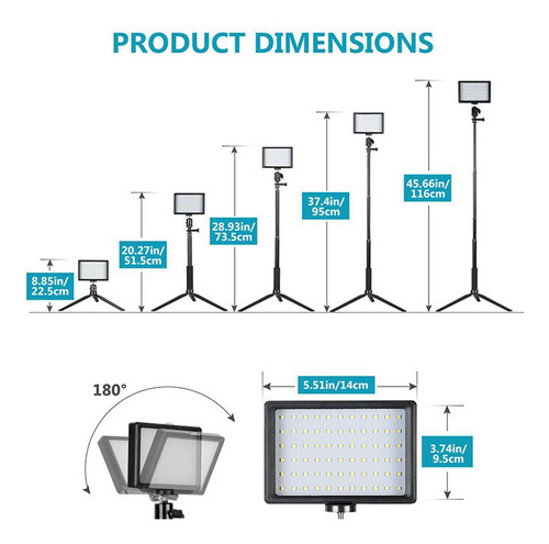 2pcs Regulable 5600k Usb Luz De VĂdeo Led Para Video De