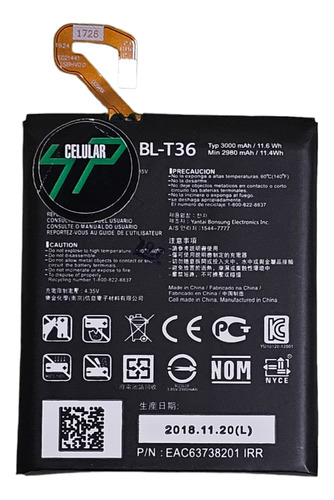 Bateria Para LG Bl-t36 K11 Plus Alpha X410r 3000mah Polimero