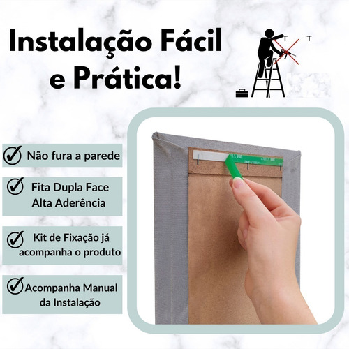 Cabeceira Autoadesiva Estofada Em Placas Para Cama Kit 17 Un