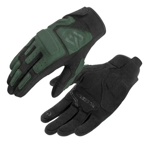 Guantes Rockbros Negro/verde Para Bicicleta, Moto, Mtb