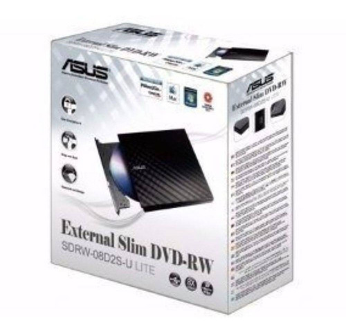 Gravador De Cd E Dvd Externo Slim Usb Asus Sdrw-08d2s-u D2 