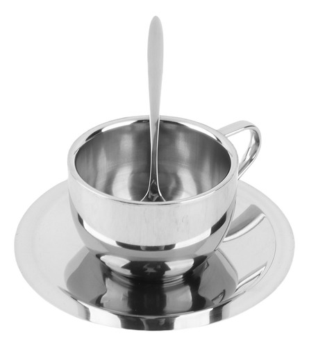 Tazas De Café Con Cuchara, De Acero Inoxidable, Antiescaldad