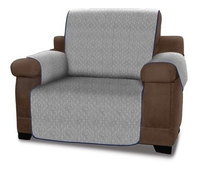 Forro Protector De Sofá Y Muebles Reversible Azul 1 Puesto