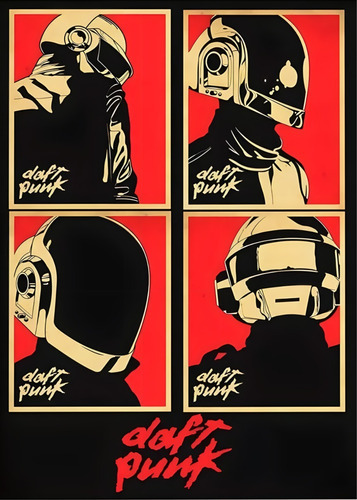 61# Cuadro 30x40 Daft Punk Vinilo Mdf Listo P/ Colgar