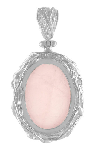 Dije Ramas De Cuarzo Rosa En Plata De Ley