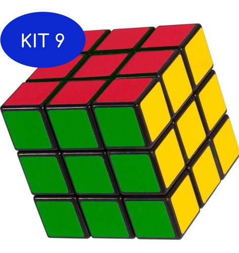 Kit 9 Brinquedo Cubo Mágico 3x3x3 Clássico Três Camadas Nº