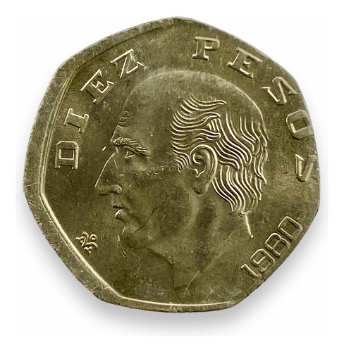 Moneda De 10 Pesos De Mexico Año 1980 Con Error (Usado)