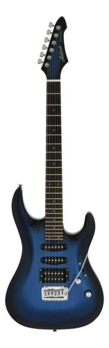 Guitarra Super Strato Aria Pro Mac-std Metallic Blue Shade Cor Preto