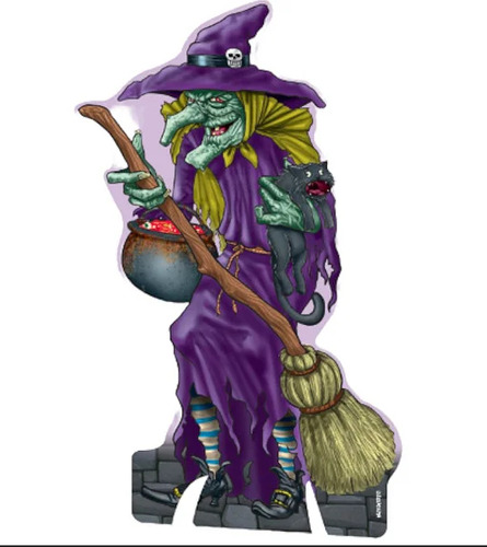 Totem Bruxa Feiticeira Halloween 1m E 57cm - Kaixote