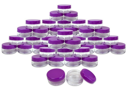 Beauticom 5g / 5ml Claras Tarros Redondos Con Púrpura Tapas